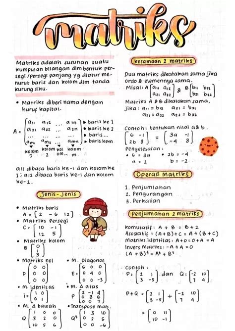 Catatan Tentang Matriks Matematika Clear Pelajaran Matematika