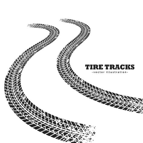Road Tire Tracks On White Background In Perspective Download Free