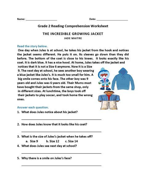 Free Printable 2nd Grade Reading Worksheets