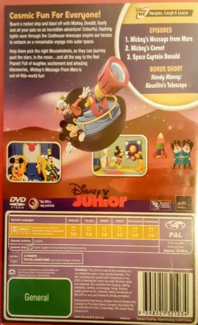 Mickey Mouse Clubhouse Mickeys Message From Mars Region 4 Dvd