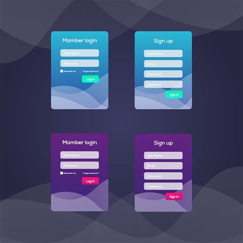 Premium Vector Login Screen And Sign In Form Template For Mobile App