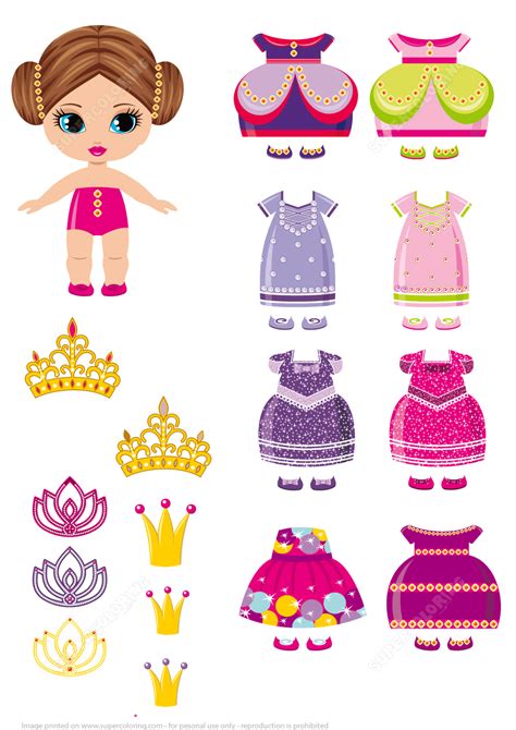 Aside from being able to color your favorite princess in any way you want, these dolls also feature open eyes. Little Princess Paper Doll with a Set of Royal Dresses ...
