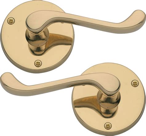 Victorian Scroll Lever On Rose Door Handles Polished Brass