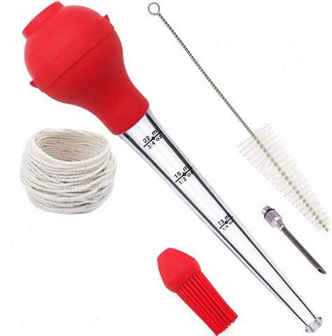 home servz turkey baster syringe meat injector kit stainless steel marinade needle and cleaning
