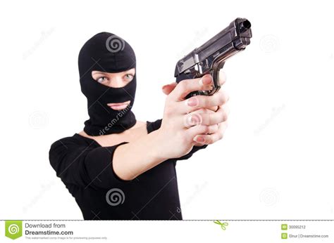 Criminal with gun stock photo. Image of background, bandit - 30095212