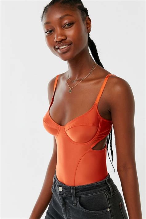 out from under a little spicy bustier bodysuit urban outfitters sensual ebony models black