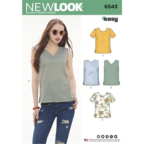 New Look New Look Pattern 6543 Misses Easy Tops