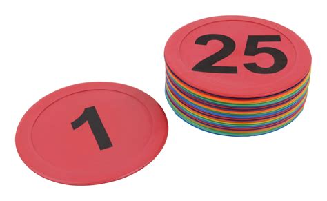 Numbered Sports Floor Markers Round Agility Gym Schools Clubs