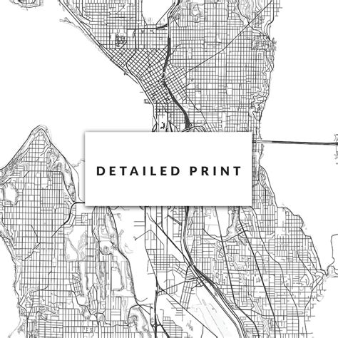 Seattle Map Print Minimalistic Wall Art Poster City Maps Etsy