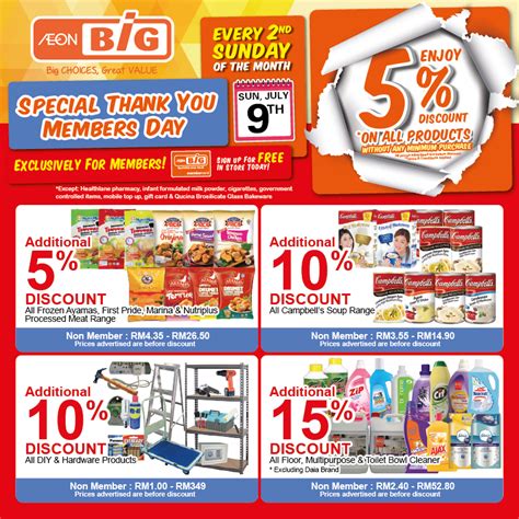 With the aeon member card, you earn points and rebates when you shop at aeon stores, aeon wellness and pasar raya maxvalu, redeem gifts with aeon member point, claim aeon gift. AEON BiG Card Member All Items 5% Discount 2nd Sunday of ...