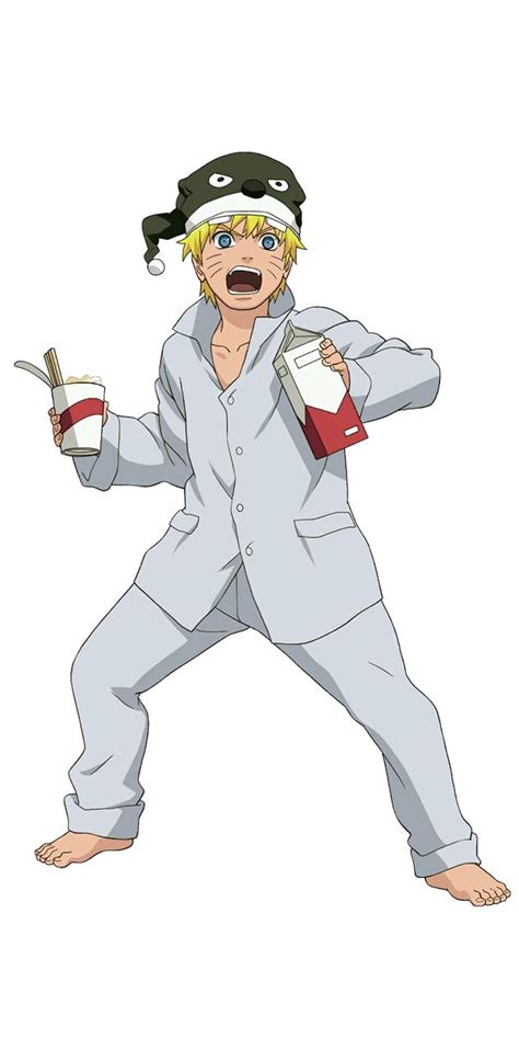An Anime Character In Pajamas And A Hat Holding A Book With His Arms