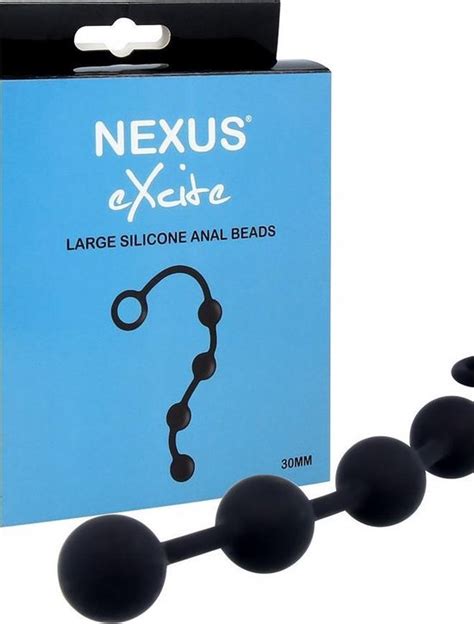 excite large silicone anal beads black anal beads nexus black