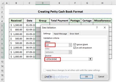 How To Create Petty Cash Book Format In Excel With Easy Steps