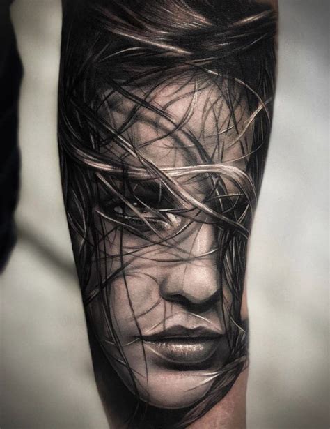 Girl Wet Hair Tattoo Realism Realistic Realistic Tattoo Sleeve Girl Face Tattoo Portrait