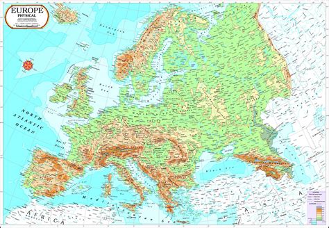 Swiftmaps Europe Wall Map Geopolitical Edition 18x22 Laminated