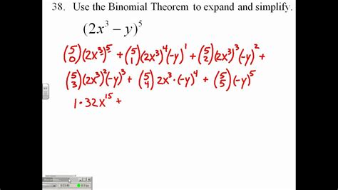 Use the Binomial Theorem to Expand and Simplify 8.5.38 - YouTube