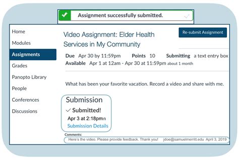 In the mail box i got the form, which on submitting shows some messages like you are submitting information to an external page. Submit a Canvas Video Assignment by Recording a Panopto ...