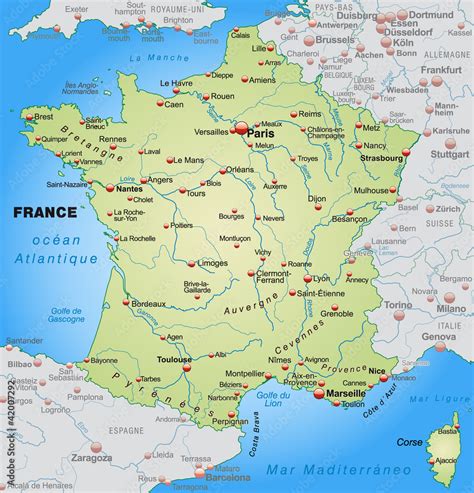 Carte De France Principales Villes Et Fleuves Carte De France Avec My Xxx Hot Girl