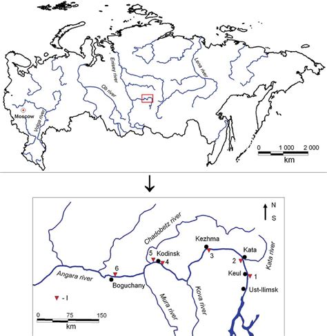 Location Of Studied Sections On The Angara River I Research