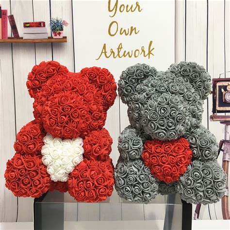 The perfect gifts and flowers, whether it's a special day or any day. Bears 2019 38cm Gray Rose Flower Bear Girlfriend Birthday ...