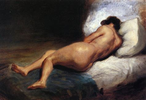 Study Of A Reclining Nude Eugene Delacroix Allpainters Org