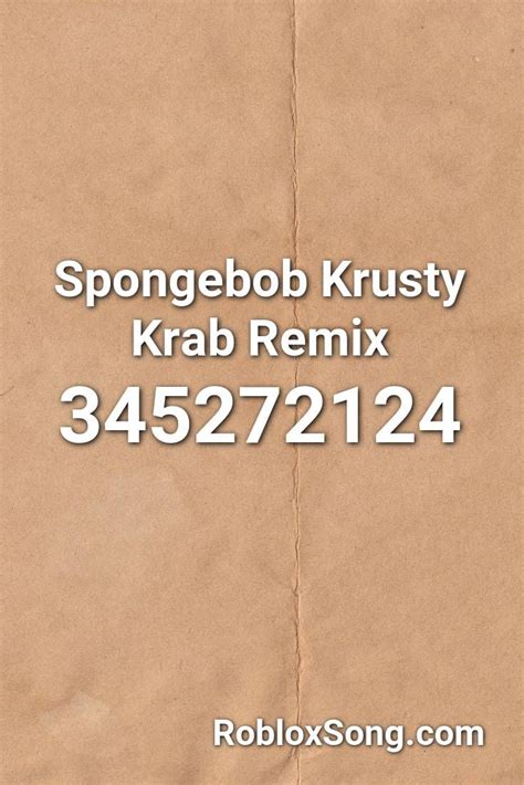 Spongebob Krusty Krab Remix Roblox Id Roblox Music Codes Roblox