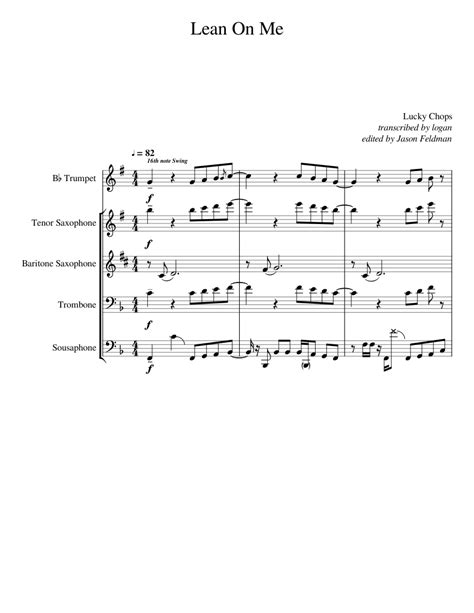 Leanonme Sheet Music For Trumpet In B Flat Trombone Saxophone