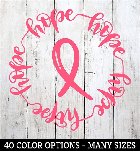 Breast Cancer Ribbon Vinyl Decal Breast Cancer Awareness Etsy
