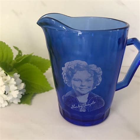 Antique Cobalt Glass With Shirley Temple Etsy