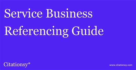 Service Business Referencing Guide · Service Business Citation Updated