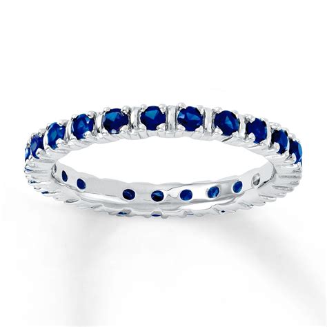 Stackable Ring Lab Created Sapphires Sterling Silver 13340340899 Kay