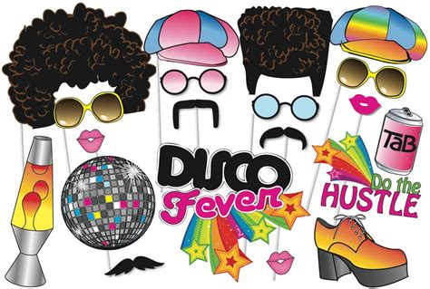 Buy 70s Photo Booth Props 1970s Disco Throwback Party Theme Photo