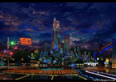City Background Anime Art Sticker Picture