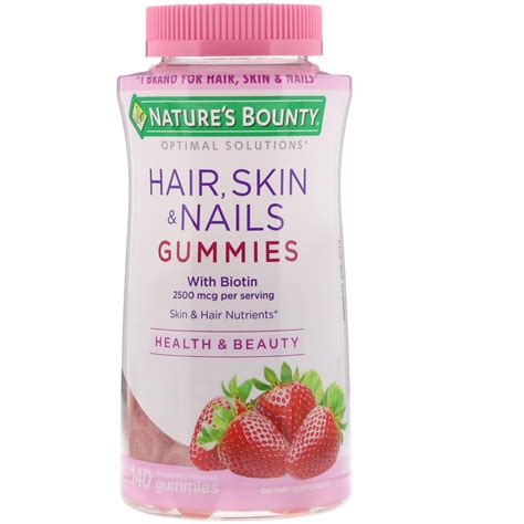 Natures Bounty Optimal Solutions Hair Skin And Nails Strawberry