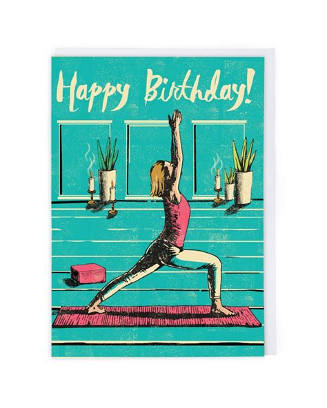 Happy Birthday Yoga Birthday Card Cath Tate Cards