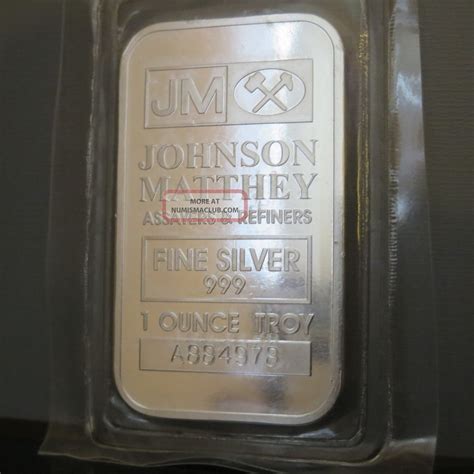 Johnson Matthey Jm 1 Oz 999 Silver Bar