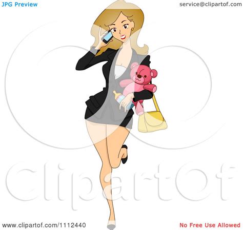 Clipart Professional Working Mom Carrying Baby Items And
