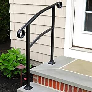 It was still quite the challenge to get all of the seven balusters lined up with the bottom connectors on the bottom rail with only two hands, but i somehow. Amazon.com: InstantRail 3-Step Adjustable Handrail (Black ...
