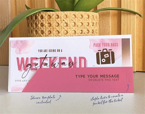 Editable Weekend Getaway Voucher Template Surprise Trip Gift Etsy