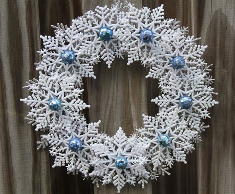 Winter Snowflake Wreath Silver White Blue Wreath Christmas Etsy