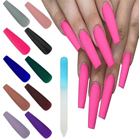 Amazon Com Artquee XXL Press On Nails 240pcs 10 Colors Extra Long