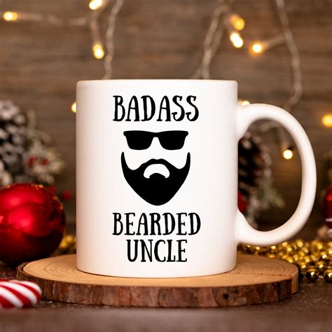 Bad Ass Bearded Uncle Tbeard Uncle New Uncle T Uncle Coffee Mug Brother T Cute Coffee