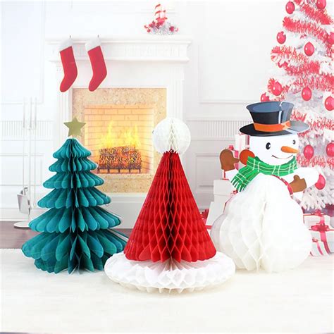 1pc Paper Foldable Christmas Scene Decoration Paper Honeycomb Lace