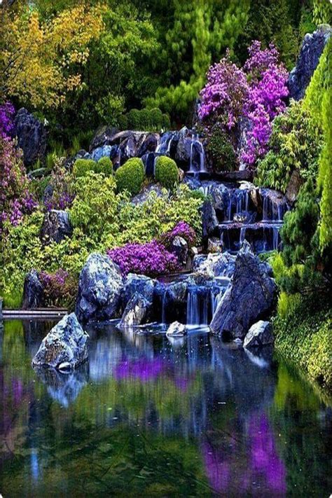 Purple Waterfall Натуральный Фотографии природы Живописные пейзажи
