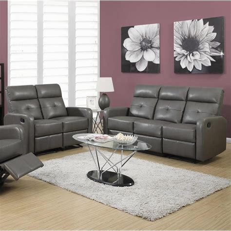 Shop for any type of sofa sets to suit you best! 2 Piece Button Tuft Reclining Glider Leather Sofa Set in ...