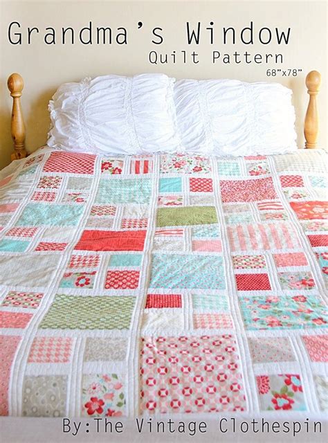 Grandmas Window Quilt Pattern Pdf Etsy Quilts Quilt Patterns
