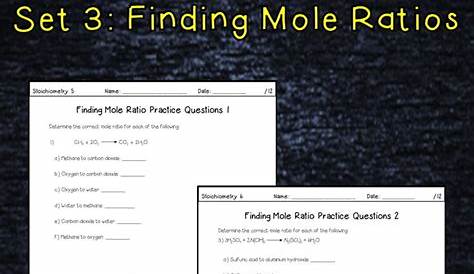 mole ratio worksheet answer