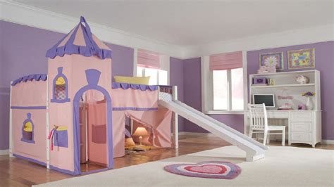 Girls bedroom bunk bed with slide double size solid wooden furniture for kids pink stairway bunk bed frame for princess. Princess Bedroom Ideas For Little Girls | Princess loft ...
