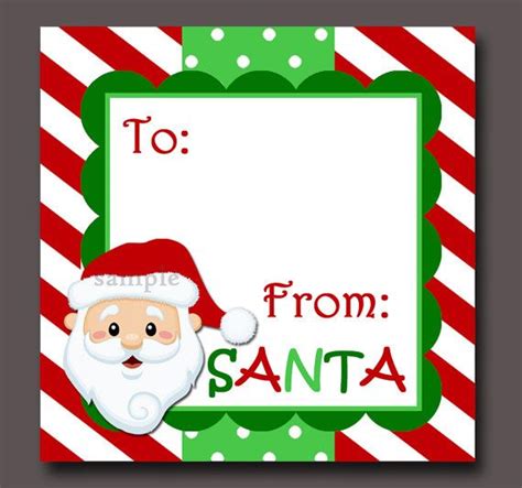 From Santa Gift Tags Christmas Morning North Pole Elf Made Instant