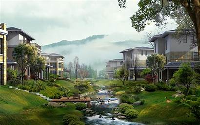 Village Private Wallpapers Graphics 3d Chinese China